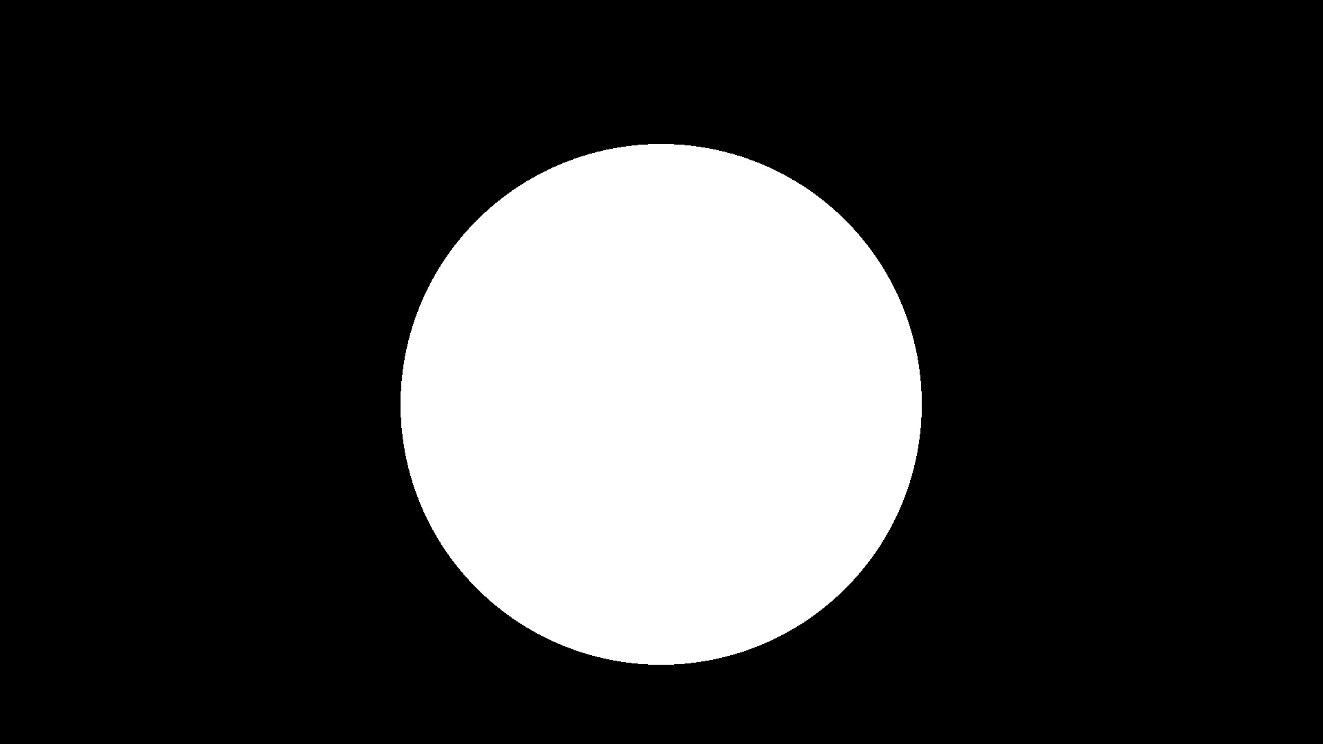 White circle on a black background